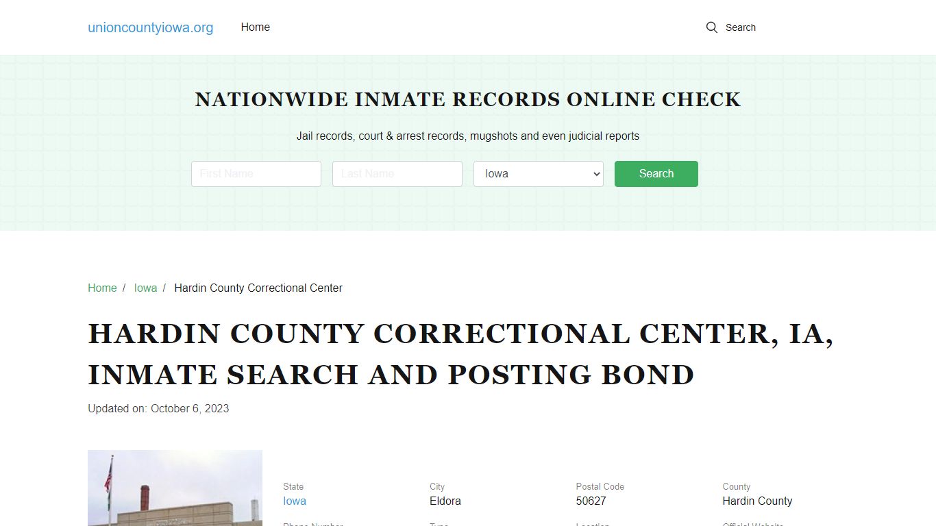 Hardin County Correctional Center, IA, Inmate Search, Visitations